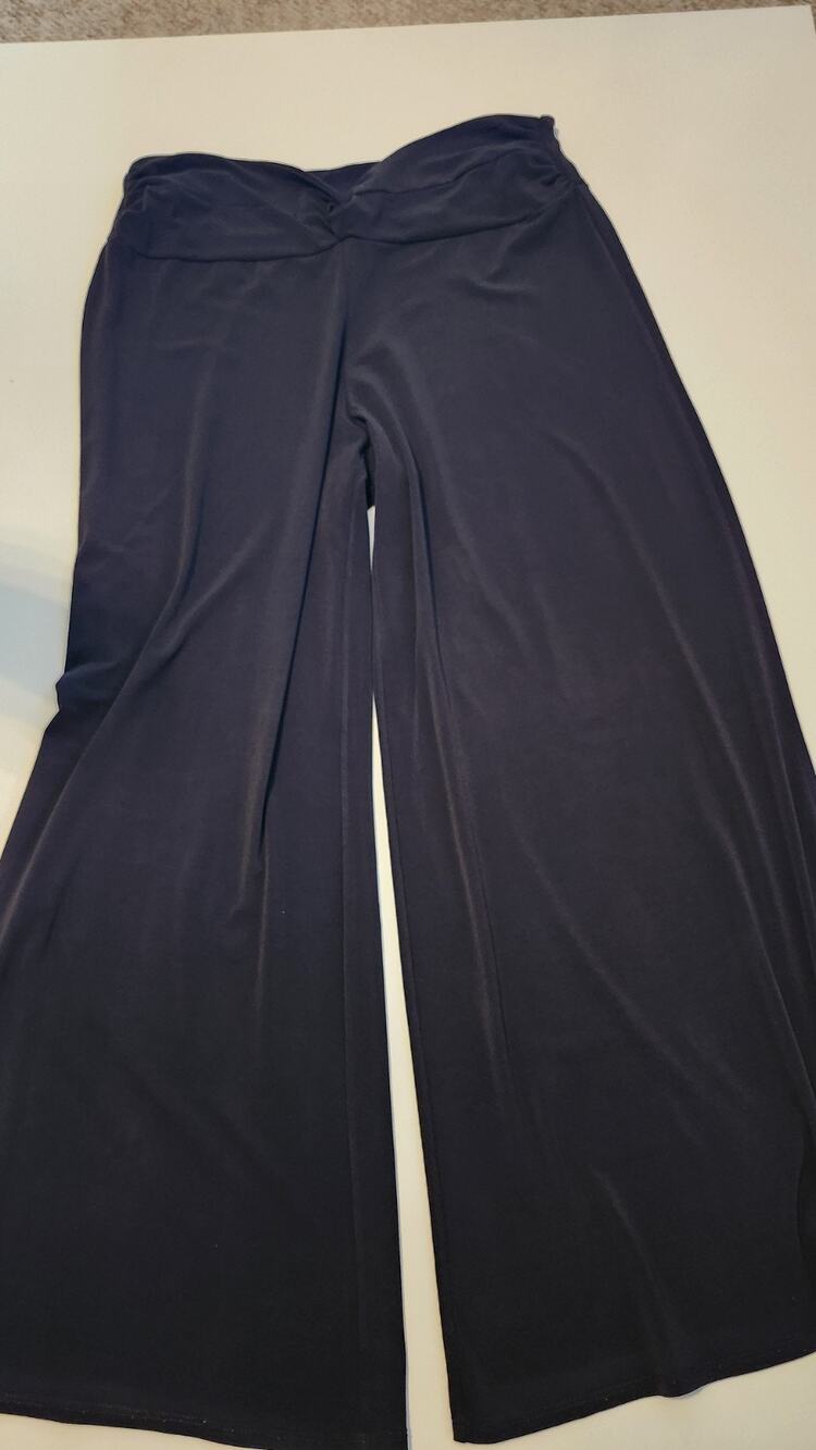Versailles Womens Black Wide Leg Palazzo Pants Size L Made in USA #498